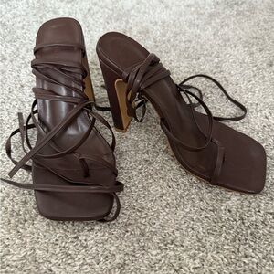 Elegant Brown Strappy Women's Heels